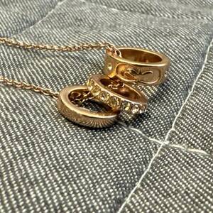 COACH コーチ ネックレス 3連サークル ロゴ ラインストーン ローズゴールド COACH SIGNATURE シグネチャー RONDELL NECKLACE ROSEGOLD