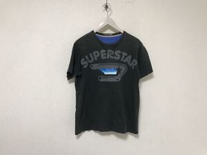 本物ディーゼルDIESELコットンプリント半袖TシャツメンズサーフアメカジミリタリーワークグレーM