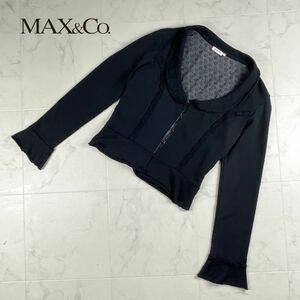 MAX&Co. マックス&コー フロントホック 丸襟セレモニージャケット レディース アウター 黒 ブラック サイズL*IC97