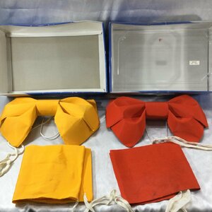 【中古品/TO】ー和装　着物　つけ帯　２セット　赤　黄　長期保管品 RS0218