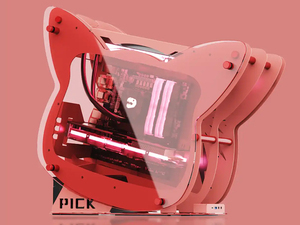 新品未使用 PICK ver.Pink PCケース MLOONG ゲーミング Micro-ATX オープンフレーム 水冷ラジエーター ピンク 