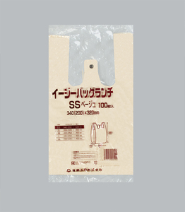 弁当用レジ袋 イージーバッグランチ　ＳＳ（ベージュ） 【2000枚】 福助工業 業務用 スーパー 飲食店 持ち帰り袋