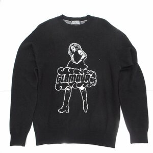 ID849 ヒステリックグラマー デイジーアンドミルキー トレーナー ＃M HYSTERIC GLAMOUR DIZZY&MILKY ブラック メンズ 中古