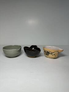 初出し品　冷まし/湯さまし　とりまぜ3個で　煎茶道具 茶道具 茶器　★広島発送★（岡山発送品同梱不可）