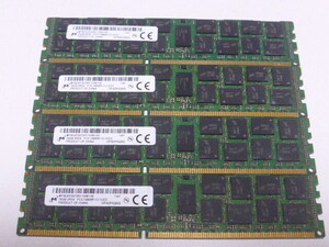 メモリ サーバーパソコン用 1.5V Micron PC3-14900R(DDR3-1866R) ECC Registered 16GBx4枚 合計64GB 起動確認済みです④