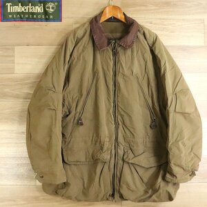 C4S/O1.9-1　Timberland　ティンバーランド　襟レザー　ハンティングジャケット　ウォータープルーフ　L　アウトドア　アウター　古着