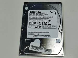 【ジャンク】東芝 750GB HDD 2.5インチ 9.5mm厚 CrystalDiskInfo注意判定【2UIS】