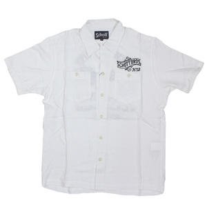 Schott (ショット) 3185001 OPEN COLLAR SHIRT No.13 オープンカラーシャツ 01-WHITE S