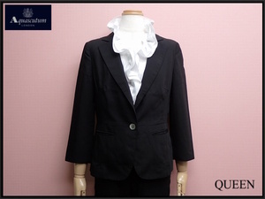 Aquascutum 1釦ジャケット・10▲アクアスキュータム/日本製/黒/24*3*3-13