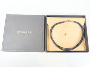 ♪中古★BVLGARI ブルガリ レザー 5連 チョーカー ネックレス ブラック レディース 長さ約38cm