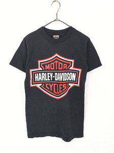 レディース 古着 00s HARLEY DAVIDSON シールド&バー イーグル BIG プリント Tシャツ S 古着