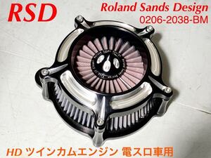 《HD524》RSD ローランドサンズデザイン ハーレーダビッドソン ツインカム用 タービン エアクリーナー 0206-2038-BM 新品 未使用