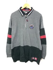 ■レア 90s 90年代 ビンテージ TOMMY HILFIGER トミーヒルフィガー OUTDOORS EXPEDITION ハーフジップ プルオーバー ラガーシャツ L■