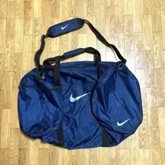 90〜00s NIKE ボストンバッグ 紺 ナイキ スオッシュ 古着