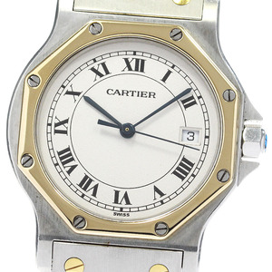 カルティエ CARTIER サントスオクタゴンLM YGベゼル デイト クォーツ メンズ _837064