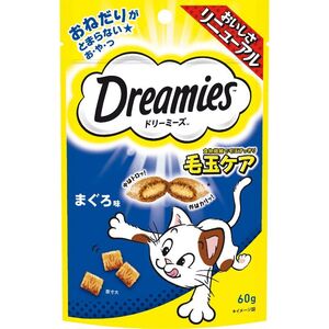 （まとめ買い）マース ドリーミーズ 毛玉ケア まぐろ味 60g 猫用おやつ 〔×18〕