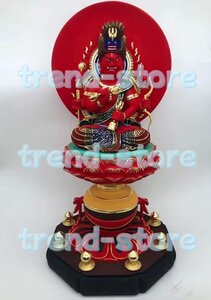 愛染明王像 明王 彩繪　切金 仏教工芸品　 総檜材製　 木彫仏教　精密彫刻 仏師で仕上げ品　