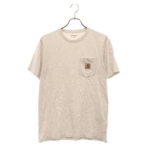 Carhartt WIP カーハート ダブリューアイピー 胸ポケット ロゴ クルーネック半袖Tシャツ カットソー グレー