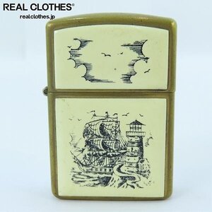 ZIPPO/ジッポー SCRIMSHAW SHIP/スクリムショー 帆船/灯台 1932-1991/1991年製 /UPK