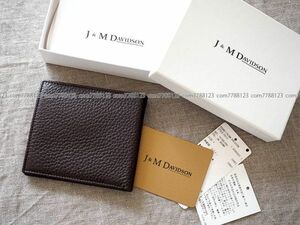 未使用4.8万《J＆M DAVIDSON》二つ折 財布 シボ革 J＆MDAVIDSON ジェイアンドエム ジェイ&エム デヴィッドソン ウォレット ケース