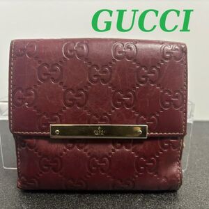 グッチ　折りたたみ　財布　GG スプリーム　GUCCI　グッチシマ　エンジ　マーモント　レディース　メンズ　二つ折り　三つ折り　g50