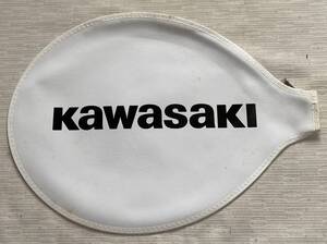 バトミントン ラケットカバー KAWASAKI/カワサキ 28×38cm 黒文字/白色 ハーフカバー~~~~薄汚れ有り/未使用品