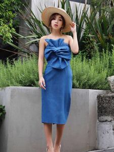 eimy istoire エイミーイストワール bust big ribbon dress ワンピース