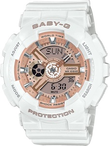 カシオ CASIO 腕時計 BABY-G　BA-110X-7A1JF　アナログ　デジタル　ホワイト　ピンクゴールド