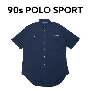 90s POLO SPORT　ワークシャツ　古着　ポロスポーツ　メタルボタン