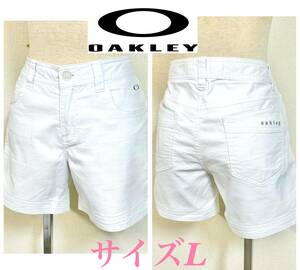 オークリー　Oakley　ゴルフウェア　ショートパンツ　裏地あり　ホワイト　レディースL