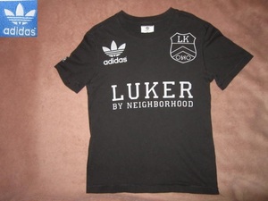 超レア！ adidas x LUKER BY NEIGHBORHOOD アディダス x ルーカー バイ ネイバーフッド コラボ デカロゴ Tシャツ 黒 M