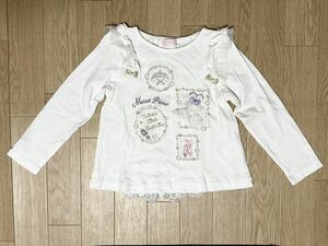 メゾピアノ、長袖Tシャツ、レース、バレエ　110cm