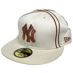 New Era ニューエラ MLB New York Yankees ニューヨーク ヤンキース ベースボールキャップ (ホワイト/ブロンズ) 7 3/8 58.7cm [並行輸入品]