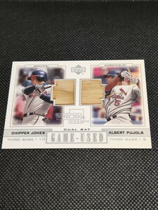 2001 UD PROS ＆ PROSPECT DUAL BAT CHIPPER JONES チッパー・ジョーンズ ALBERT PUJOLS アルバート・プホルス