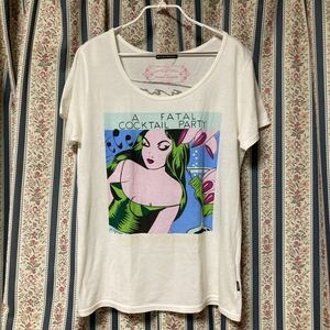 ヒステリックグラマー ナイアガラ イラスト NiagaraカクテルプリントTシャツ ガール柄 半袖Tシャツ D.A.M. ロックT バンドT