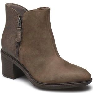 送料無料 Clarks 26cm ブーツ ジッパー チャンキー サイドゴア ダークトープ ブラウン レザー クロコ スニーカー パンプス AAA113