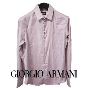 超定番ショートポイント ドレスシャツ ピンク Mサイズ GIORGIOARMANI ジョルジオアルマーニ 長袖シャツ 40サイズ 