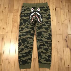 ★2XL★ 1st camo green シャーク スウェットパンツ a bathing ape BAPE shark sweat pants エイプ ベイプ アベイシングエイプ 迷彩 i166