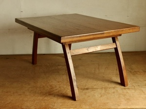 飴色のチークの折りたたみローテーブルw70cm teaklowtable 0807