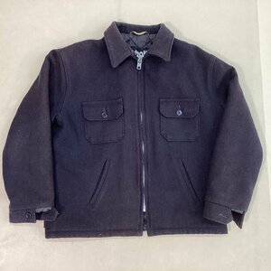 ■USA製 Schott ショット メルトンウールジャケット ハーフコート IDEALジップ 古着 ヴィンテージ メンズ サイズ42 黒 ブラック/1.26kg■