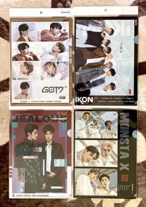 kpop４アイドルグループのクリアファイル (GOT7 ガットセブン、IKON アイコン、東方神起 TVXQ!、MONSTA X モンスタエックス) 全4枚 ④