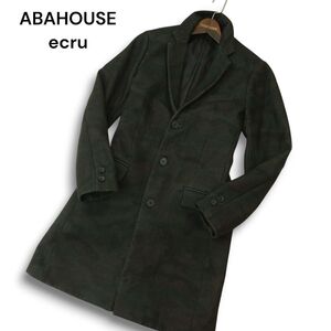 ABAHOUSE ecru アバハウス エクリュ 秋冬 迷彩 カモフラ総柄★ スリム チェスター コート Sz.2　メンズ　A4T12825_B#N