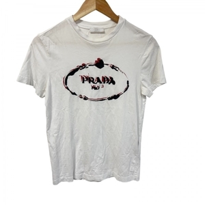 プラダ PRADA 半袖Tシャツ サイズXXS XS UJN555 - 白×黒×レッド メンズ クルーネック トップス