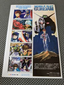 機動戦士ガンダム 、GUNDAM SEED、GUNDAM W 切手 シート 1枚