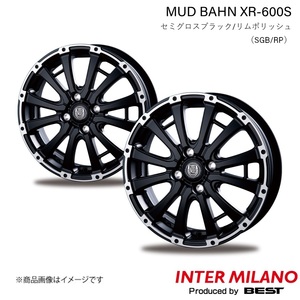 INTER MILANO/インターミラノ MUD BAHN XR-600S ホイール 2本【12×3.50B 4-100 INSET45 セミグロスブラック/リムポリッシュ】