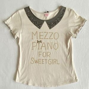 mezzo piano メゾピアノ　半袖Ｔシャツ　ビジュー　夏　女の子　サイズＭ（１５０）　ナルミヤ・インターナショナル