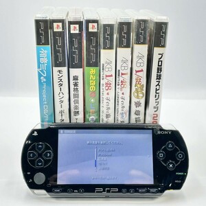 UV105-000-000 SONY ソニー PSP PSP-1000 ゲーム機 AKB48 1/48/モンスターハンター/初音ミク/他 初期化済み 本体動作確認済み ①