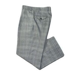 ◆【BURBERRY】W76 バーバリー ウールパンツ グレンチェック ボトムス スラックス タックパンツ 秋冬 C-TK83 グレー系