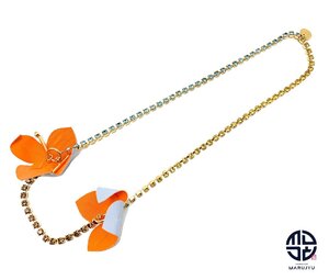 MARNI マルニ 花モチーフ フラワー ラインストーン ゴールド金具 ネックレス アクセサリー COMV0303A0 T2000