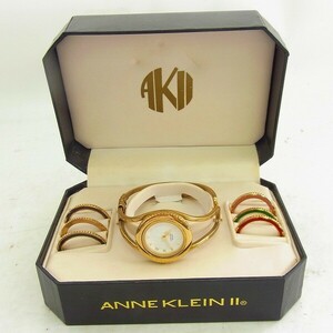 M727-J28-96 ANNE KLEIN アンクライン レディース クォーツ 10/1700-01 AL21 チェンジベゼル 現状品②